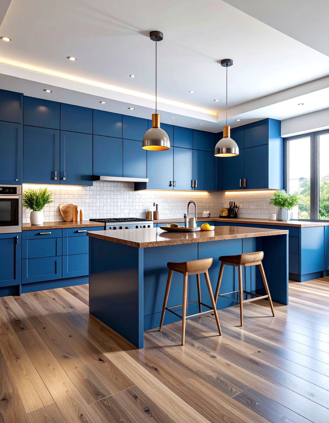 Navy Blue High Gloss Cabinets with Brown Granite - 25 blue kitchen cabinets with brown granite countertops