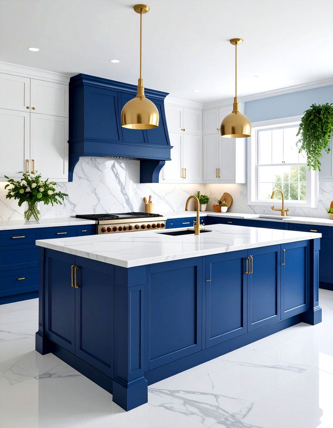 Navy Blue Kitchen Island with Coastal Charm - 25 Kitchen Island Color Ideas