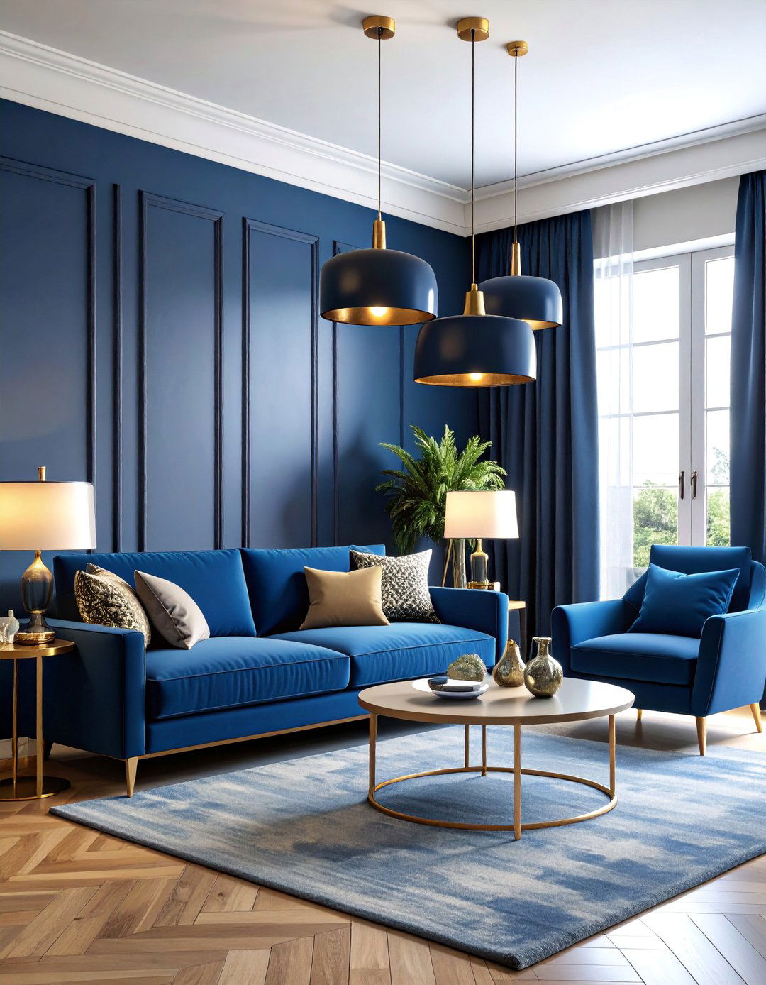 Navy Blue Lighting Fixtures - 25 Navy Blue Living Room Ideas