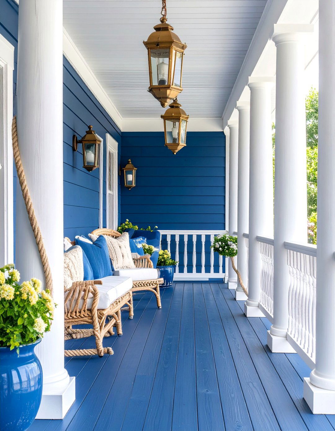 Navy Blue Porch with Bold Sophistication - 25 Porch Paint Colors
