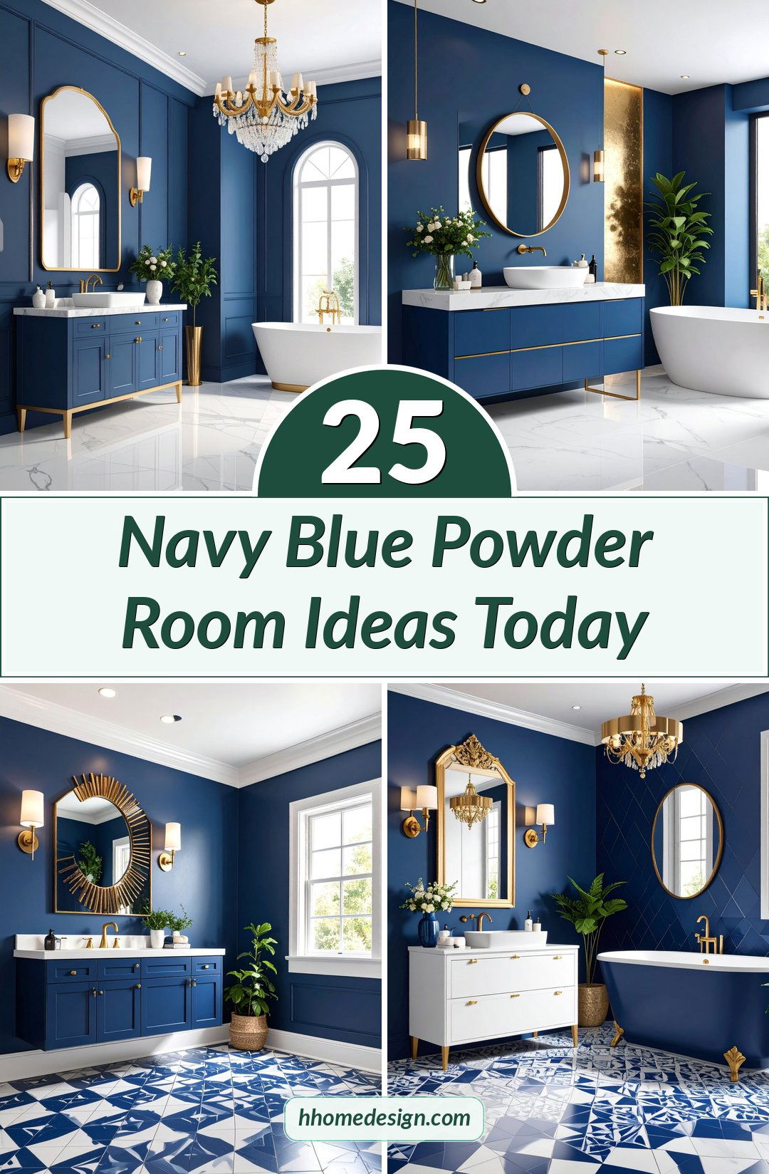 25 Navy Blue Powder Room Ideas Today