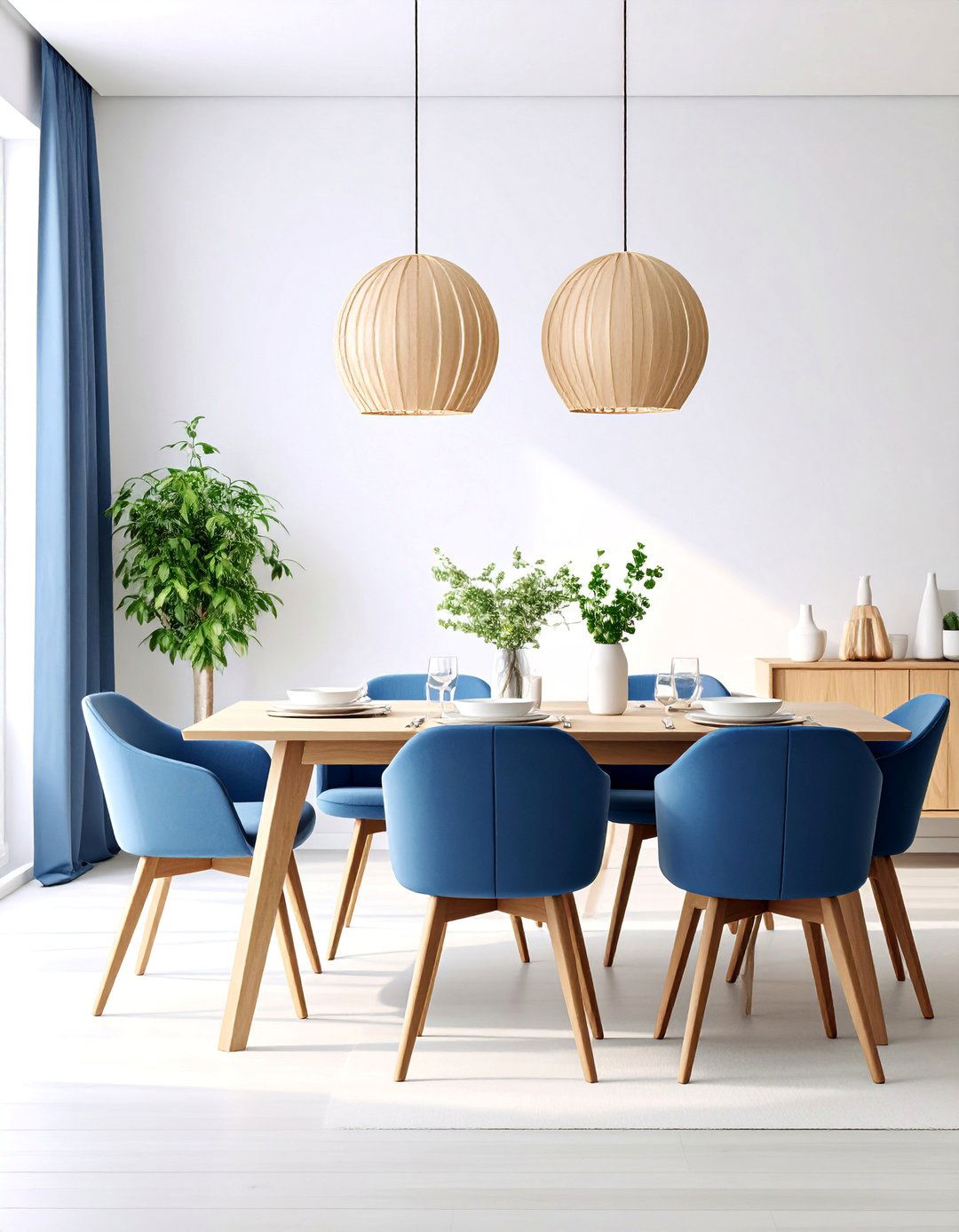 Navy Blue Scandinavian Minimalism - 25 Navy Blue Dining Room Ideas