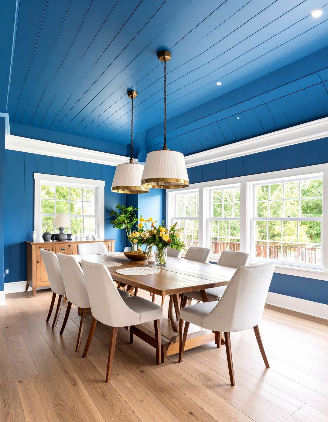 Navy Blue Shiplap Ceiling for Drama - 25 Shiplap Ceiling Ideas