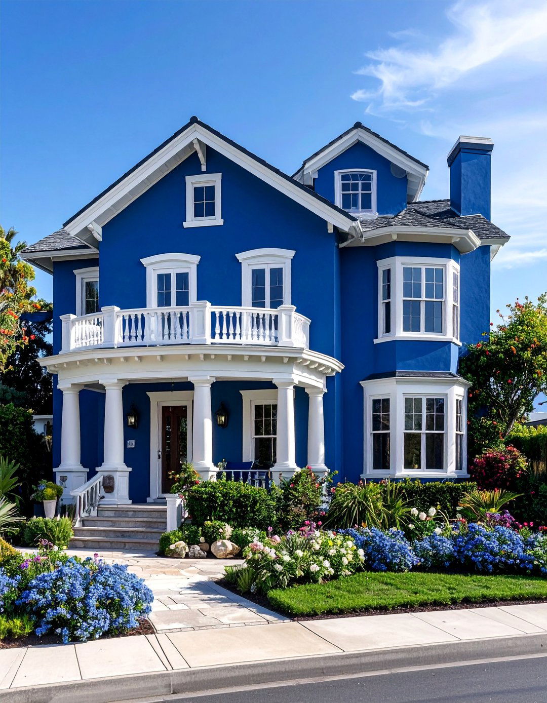 Navy Blue Sophisticated Coastal - 25 Stucco Colors for Home Exteriors