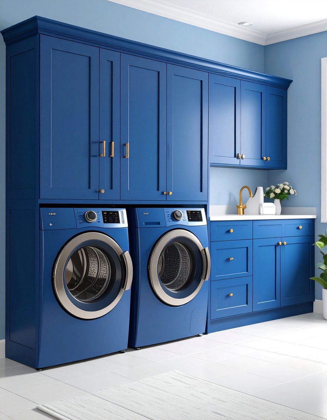 Navy Blue Traditional Laundry Room Cabinets - 25 Laundry Room Cabinet Ideas