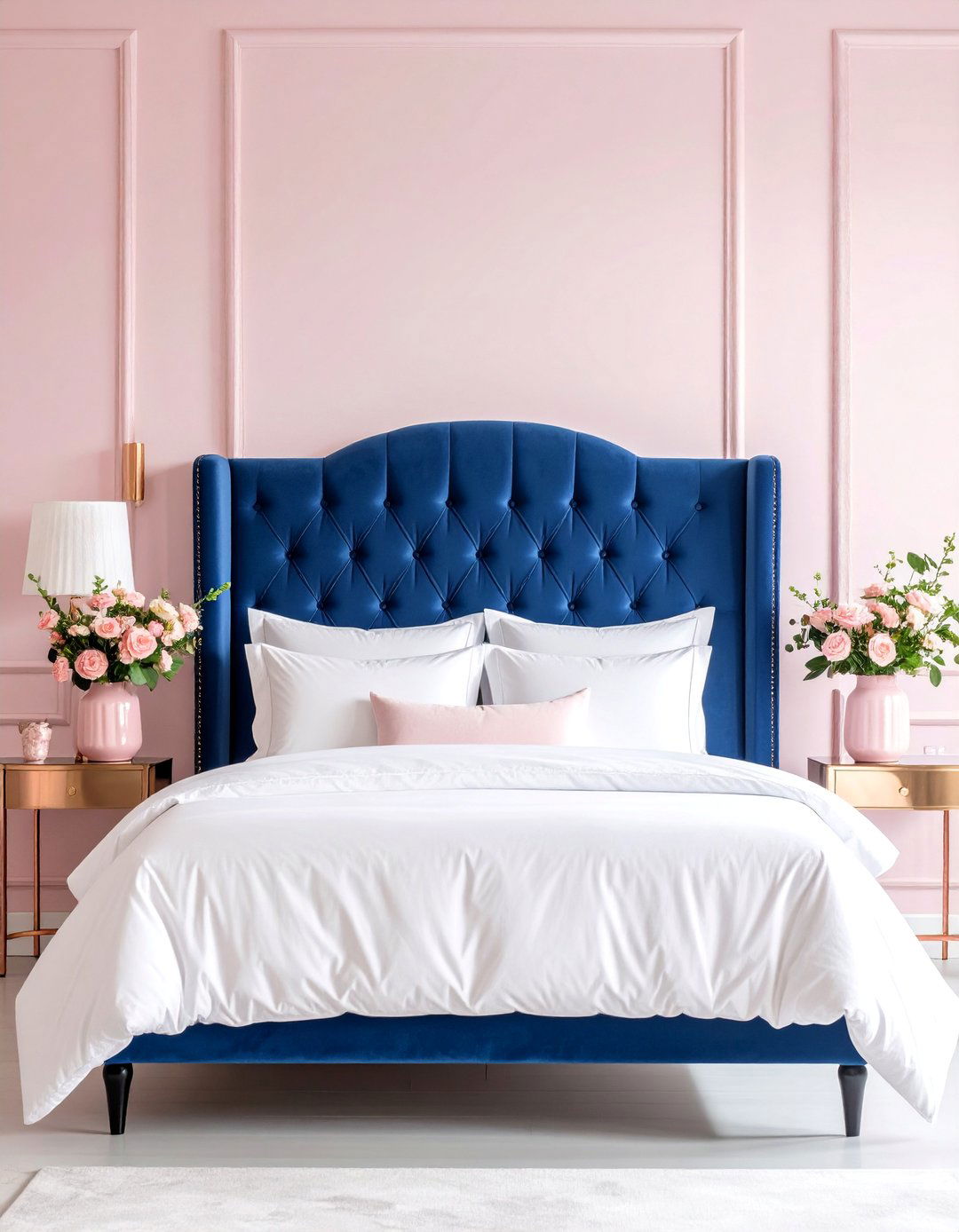 Navy Blue and Blush Pink Romantic Feminine Haven - 25 Designer-approved Colors That Go With Navy Blue