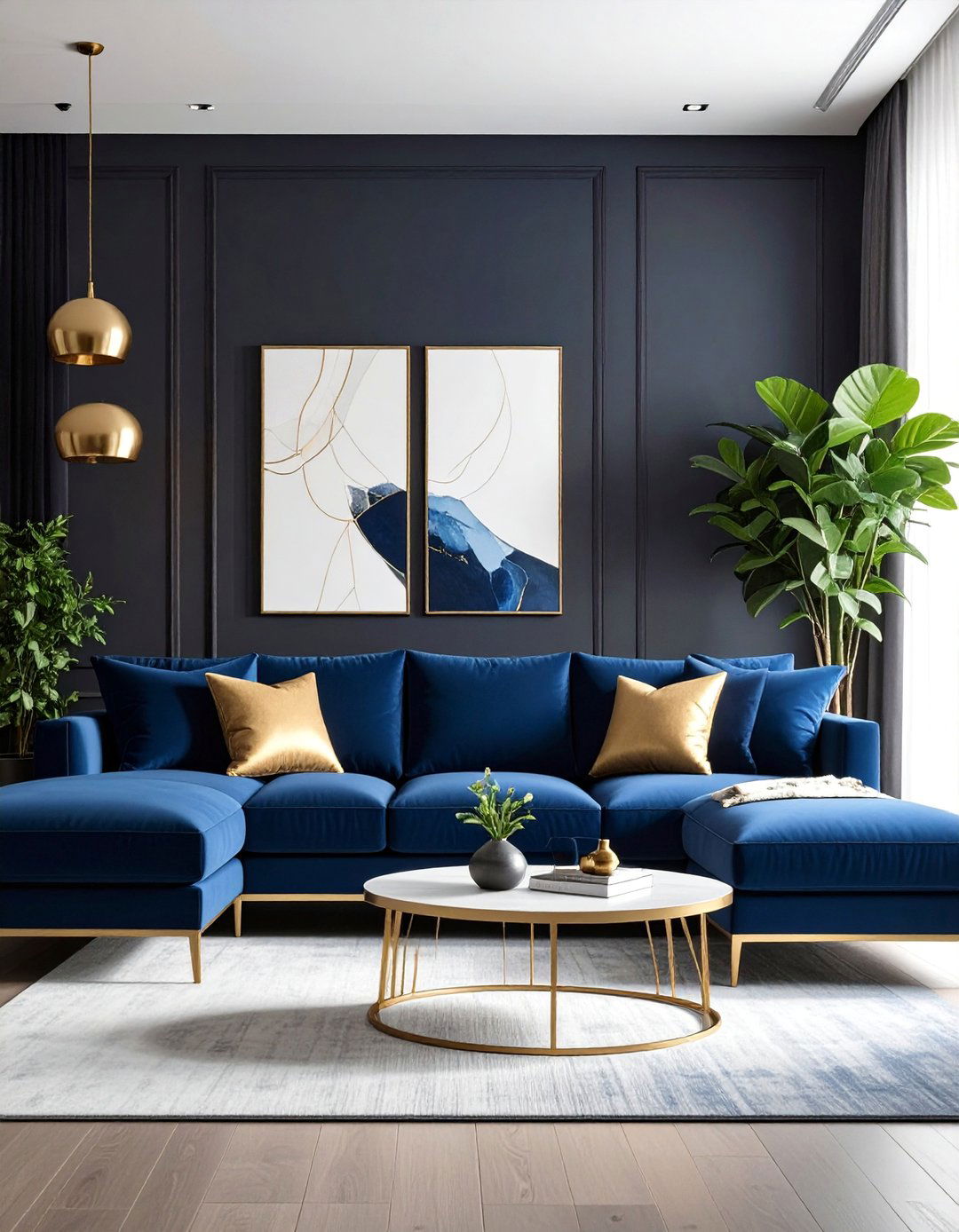 Navy Blue and Dramatic Black Moody Modern Drama - 25 Designer-approved Colors That Go With Navy Blue