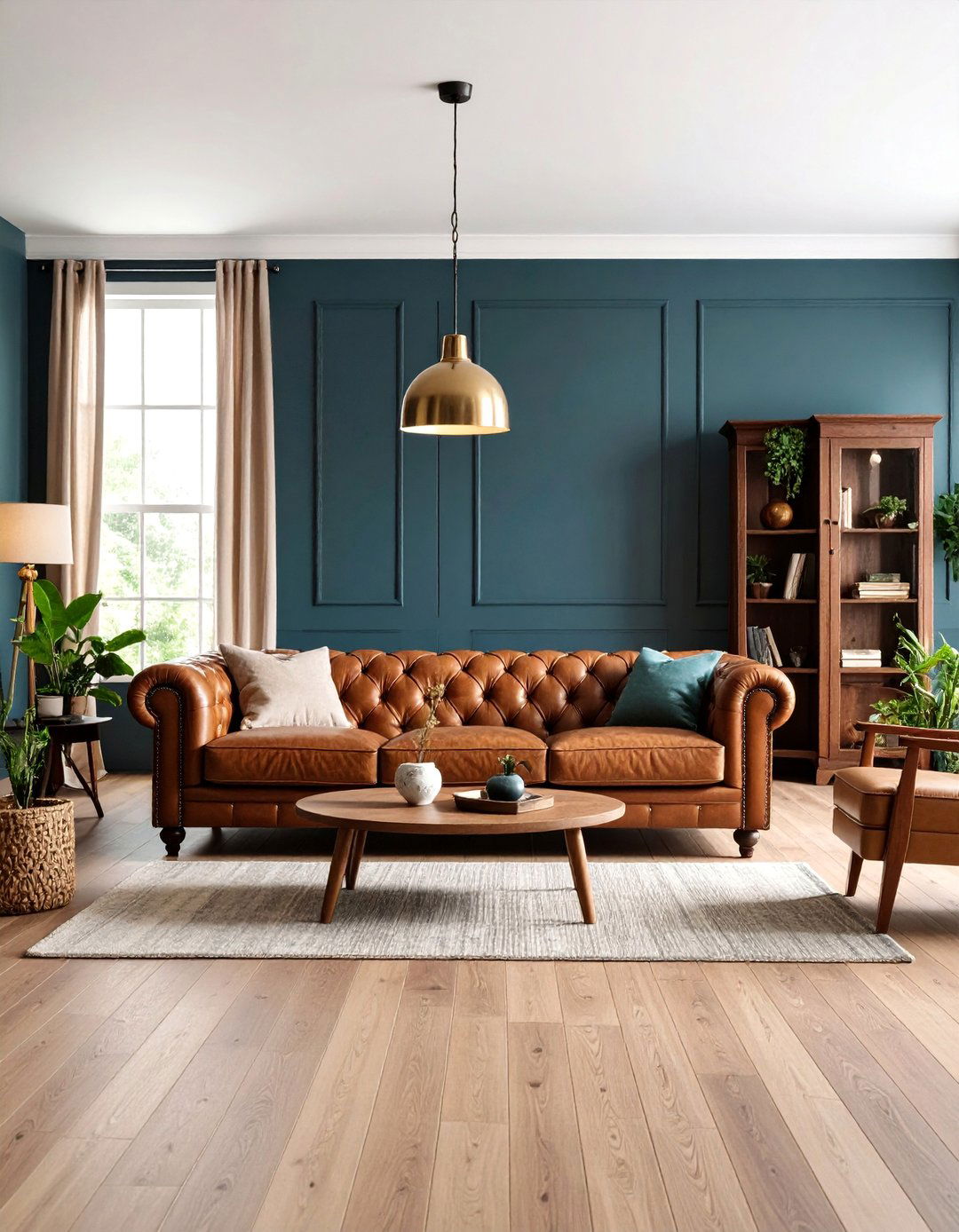 Navy Blue and Rich Brown Warm Traditional Comfort - 25 Designer-approved Colors That Go With Navy Blue
