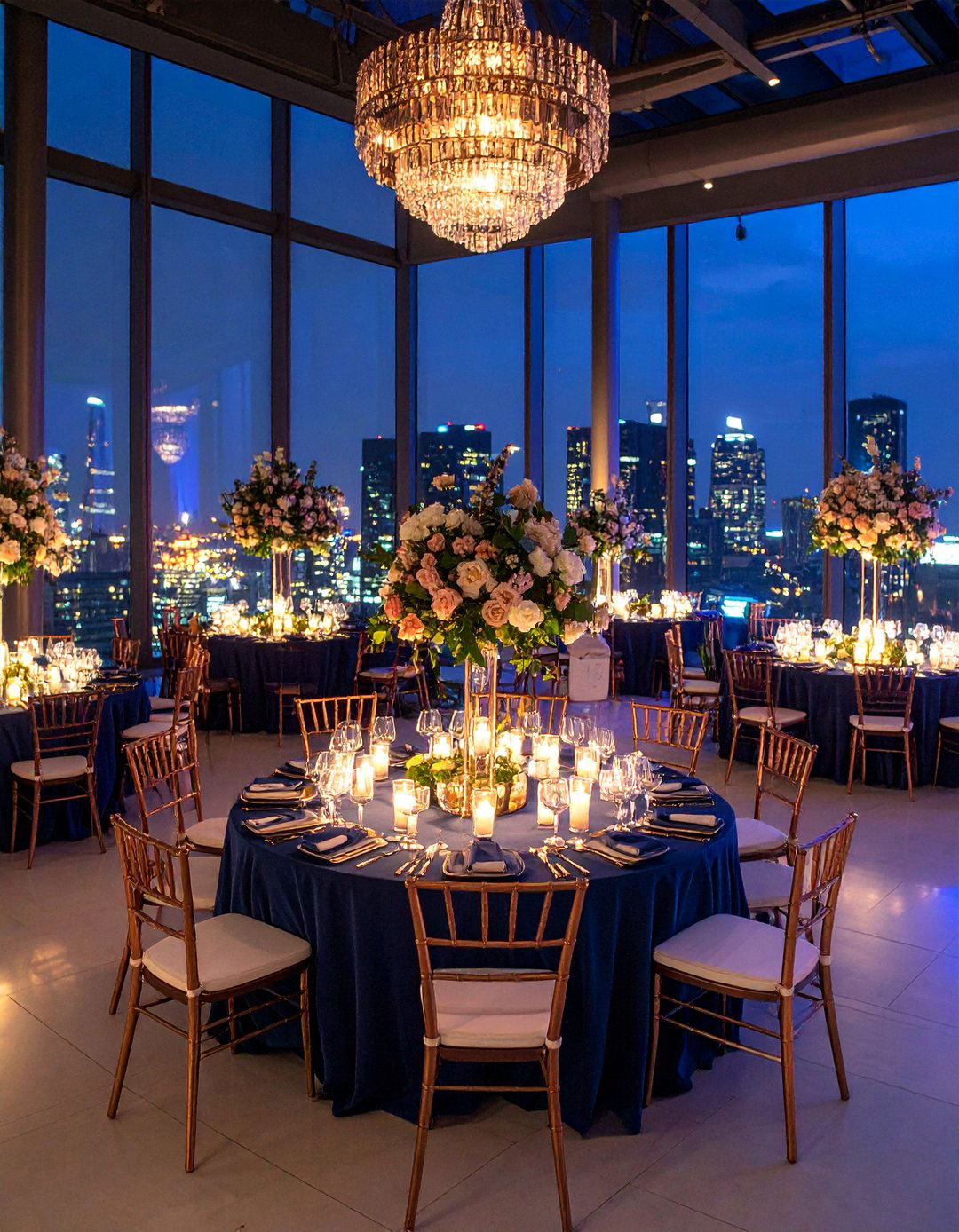 Navy Blue and Rose Gold Sophisticated Modern Theme - 25 Blue Wedding Theme Ideas