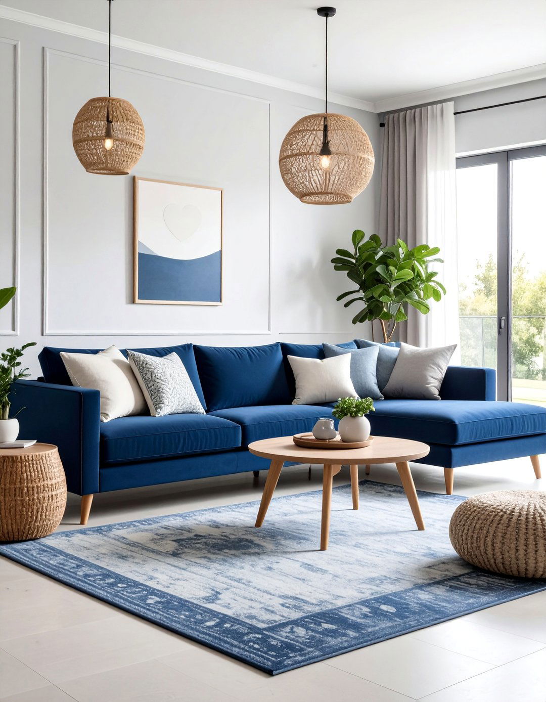 Navy Blue and Soft Gray Contemporary Minimalist Retreat - 25 Designer-approved Colors That Go With Navy Blue