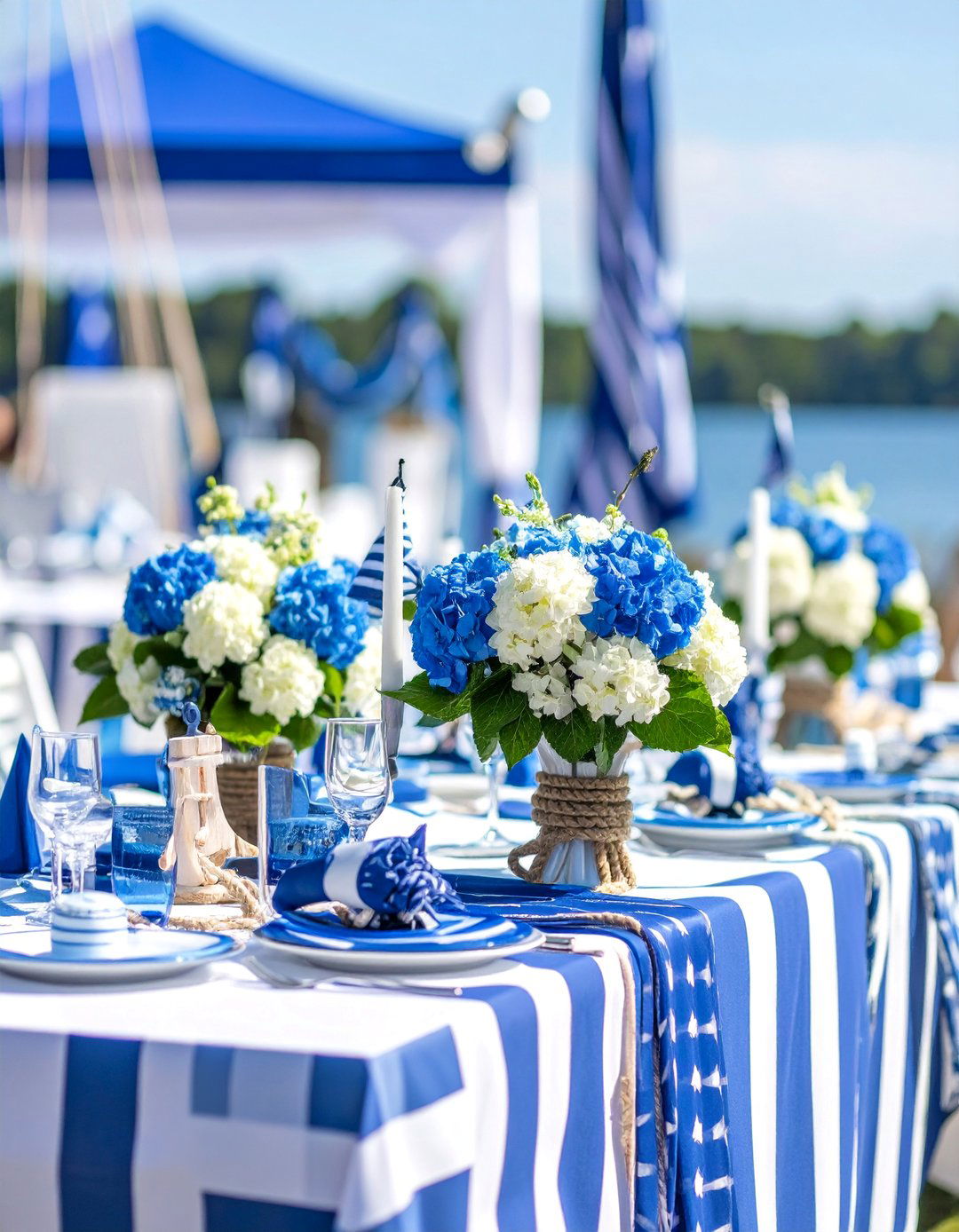 Navy Blue and White Nautical Celebration Theme - 25 Blue Wedding Theme Ideas