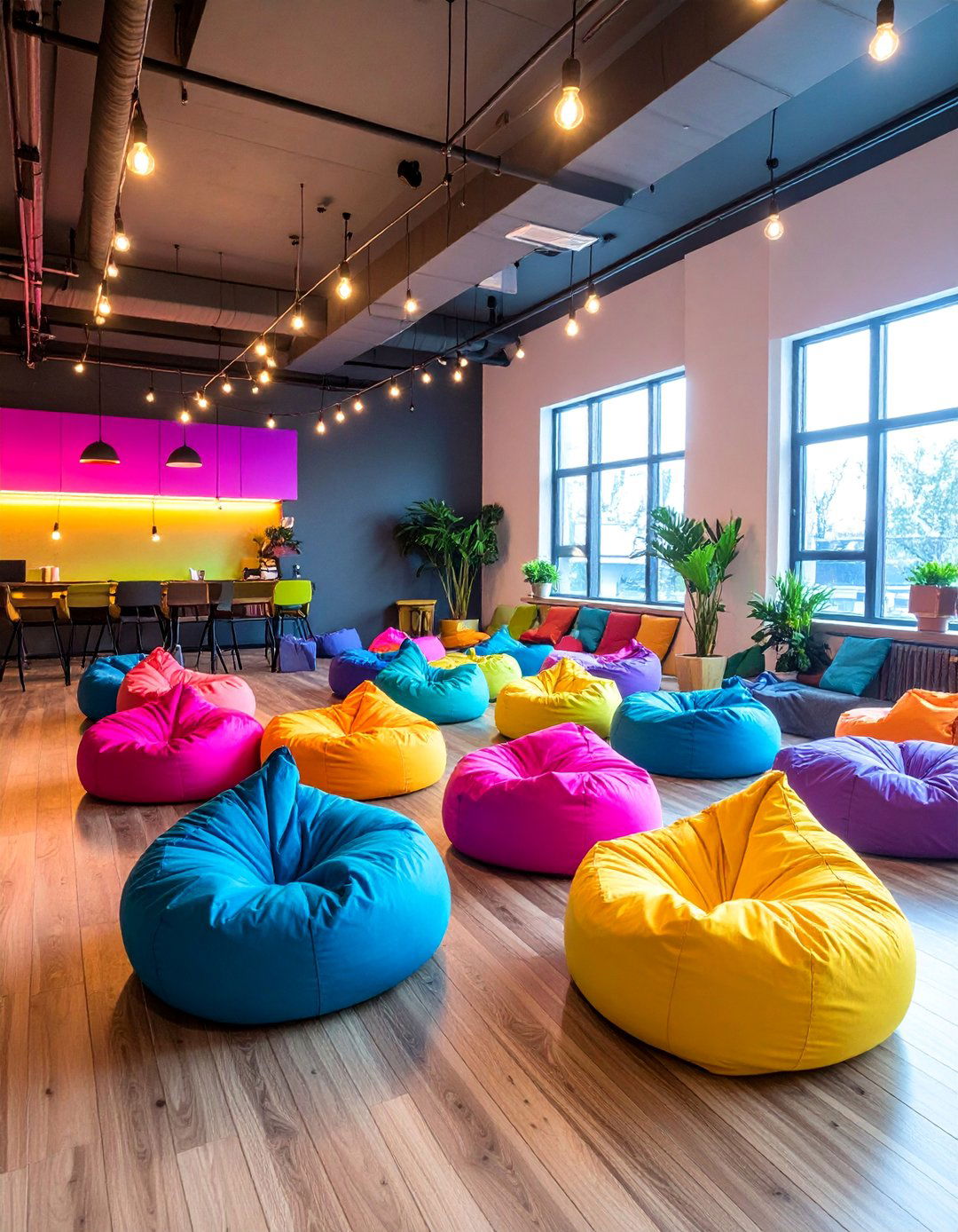 Neon Accent Teen Hangout - 25 1990s Interior Design Ideas