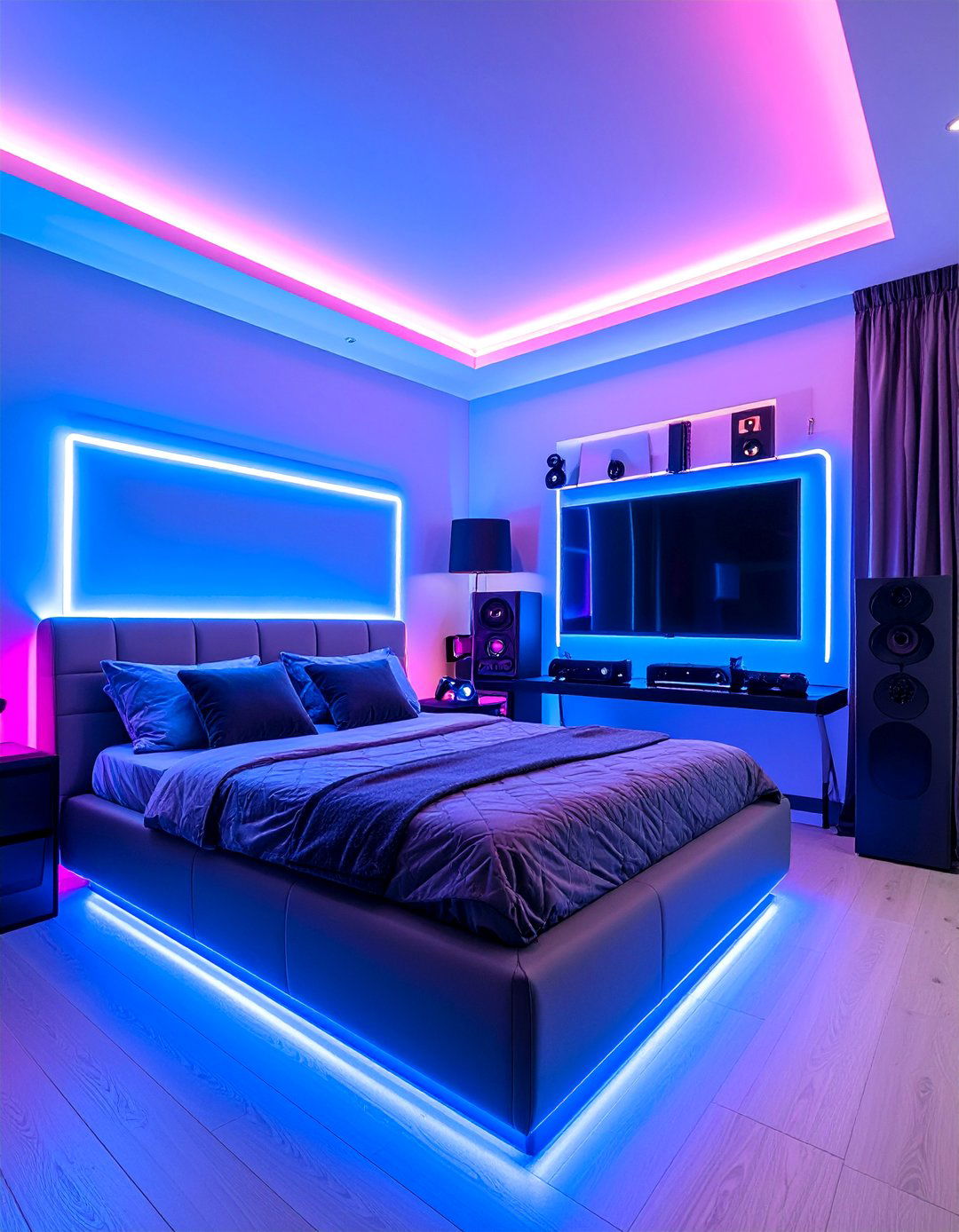 Neon Glow Gaming Corner Bedroom - 25 90s Bedroom Decor Ideas