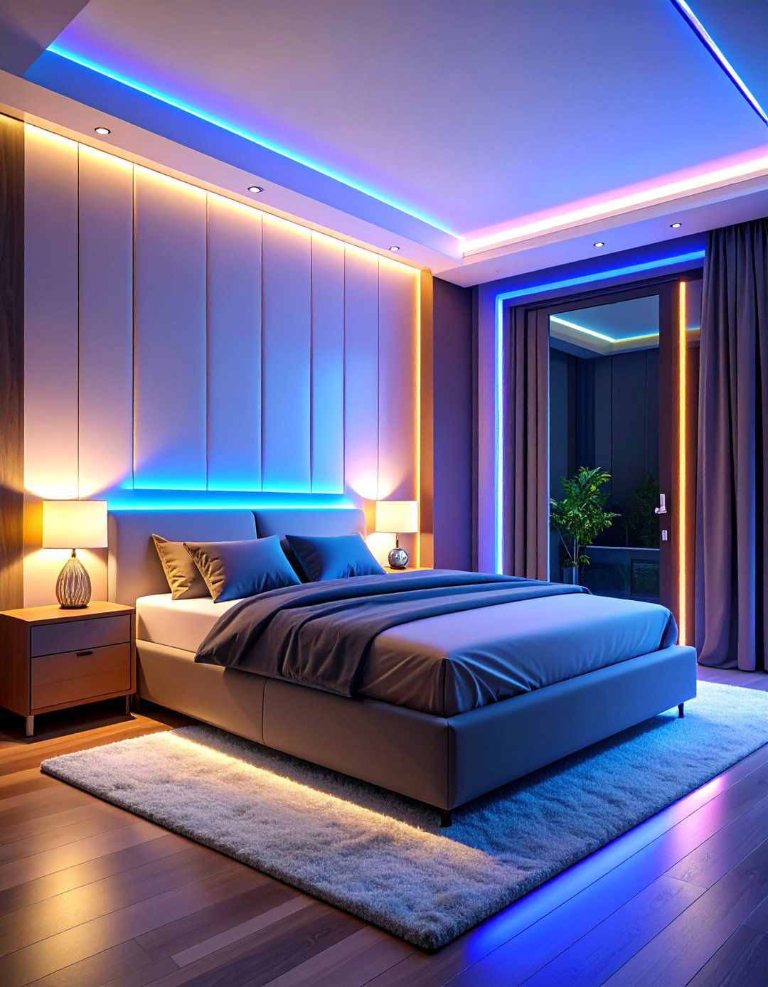 Neon and LED Strip Lighting - 25 Bedroom Door Decorating Ideas