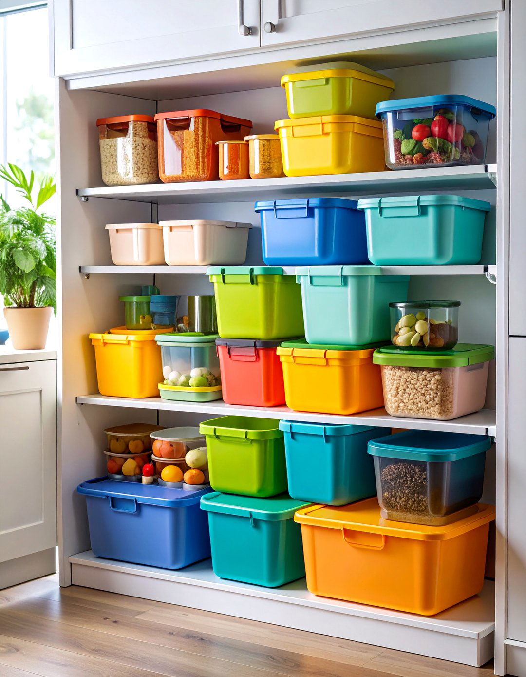 Nesting Container Tower with Lid Station - 25 Tupperware Organization Ideas