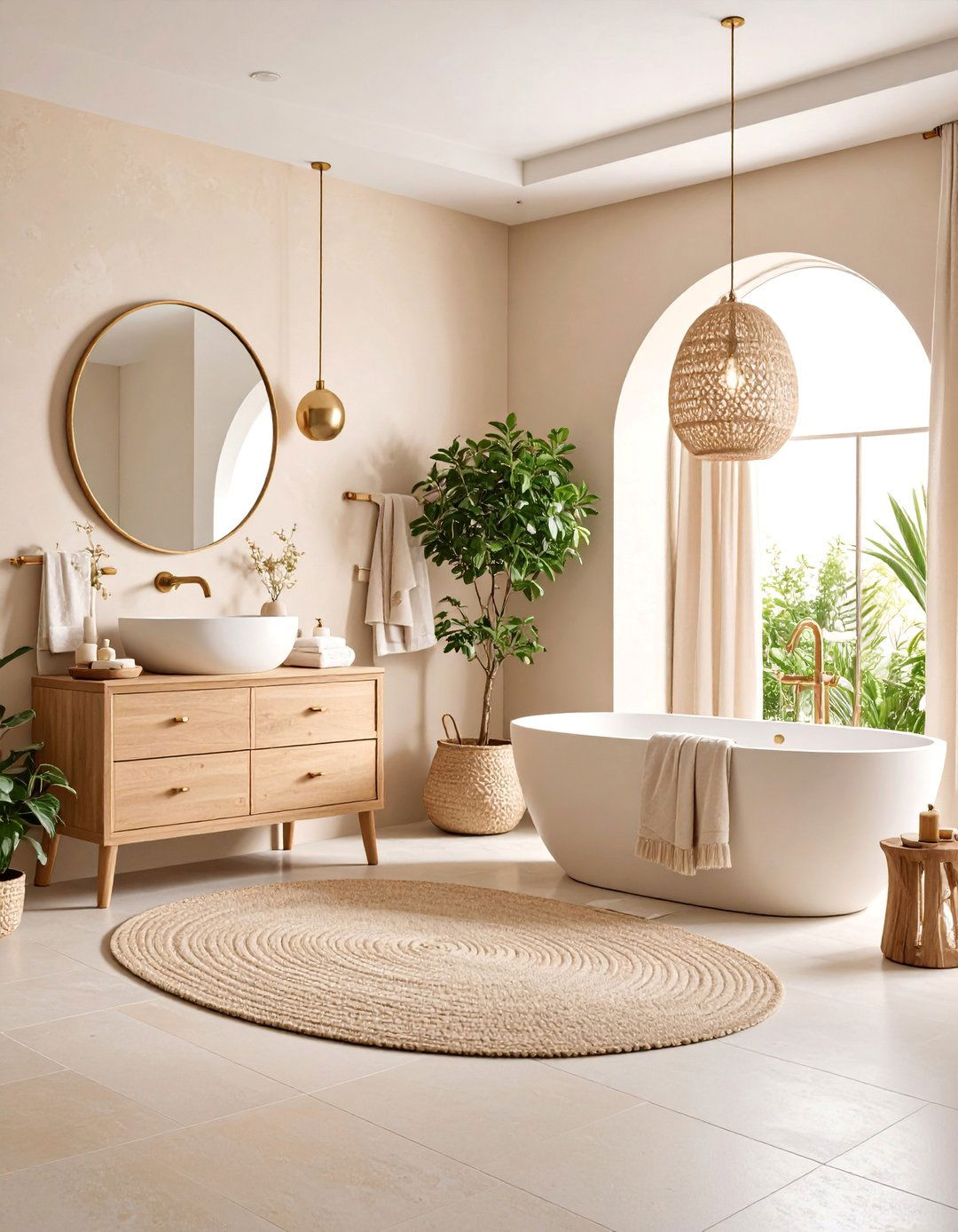 Neutral Beige and Cream Warmth - 25 Minimalist Bathroom Ideas