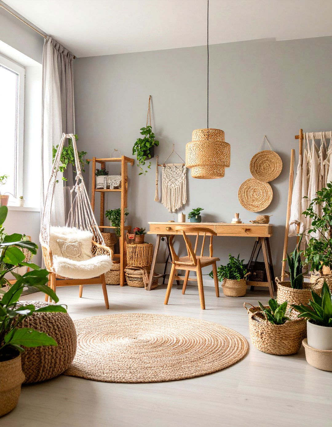 Neutral Calm Workspace - 25 Small Craft Room Ideas