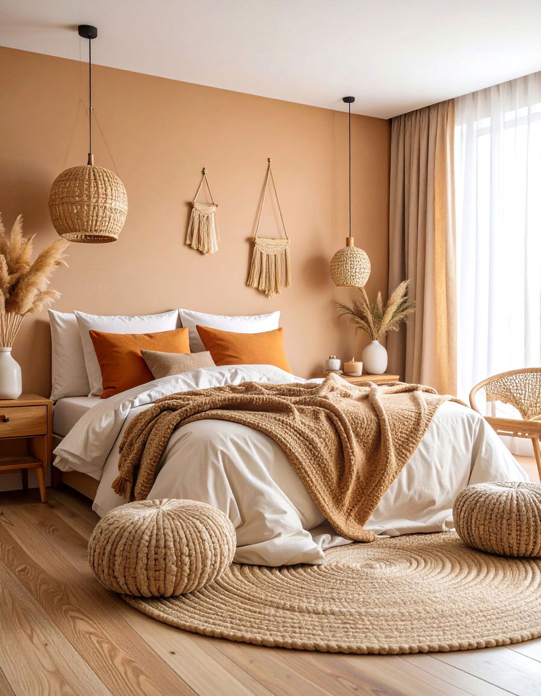 Neutral Earth Tones with Natural Material Palette - 25 Minimalist Bedroom Ideas