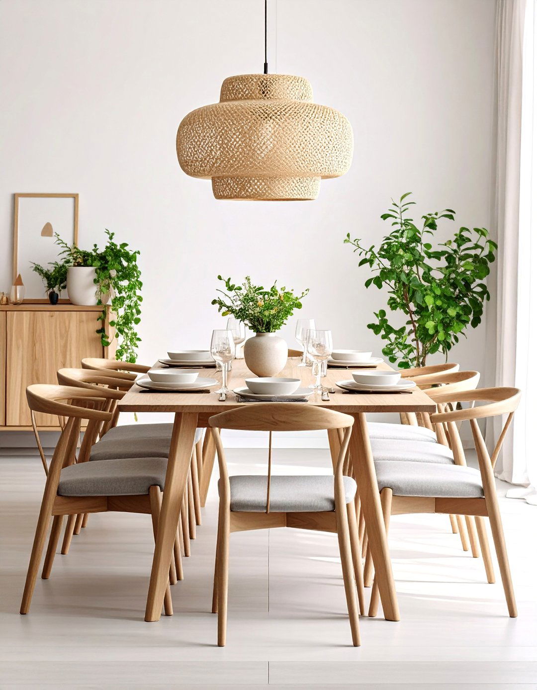 Neutral Earthy Tone Minimalist Dining Space - 25 Japanese Dining Room Ideas