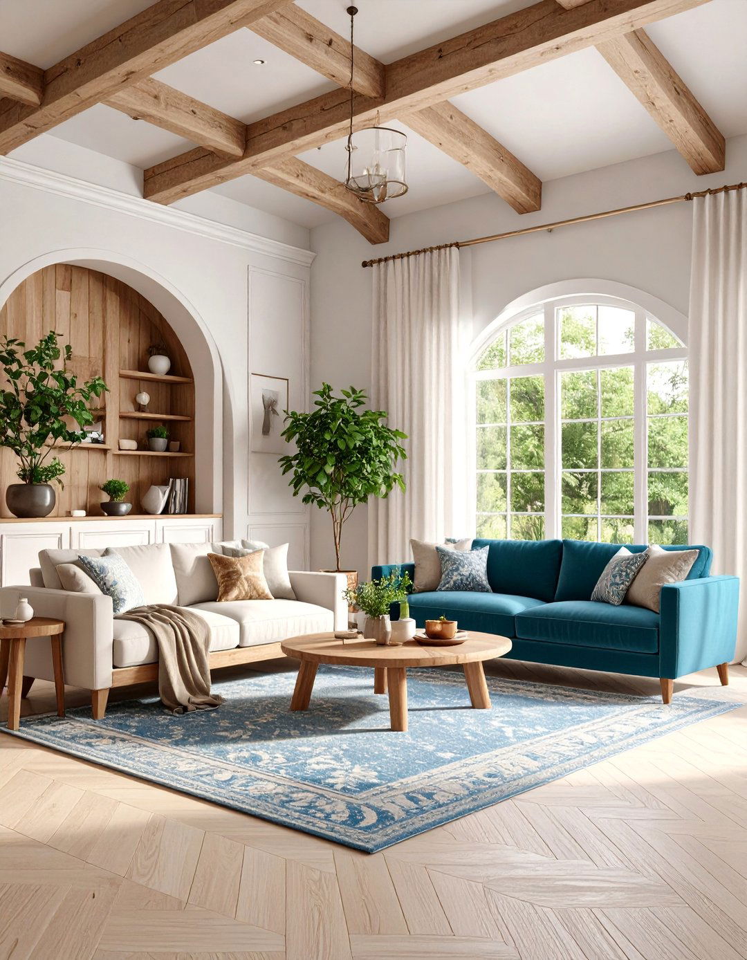 Neutral Living Room with Architectural Details - 25 Neutral Living Room Ideas