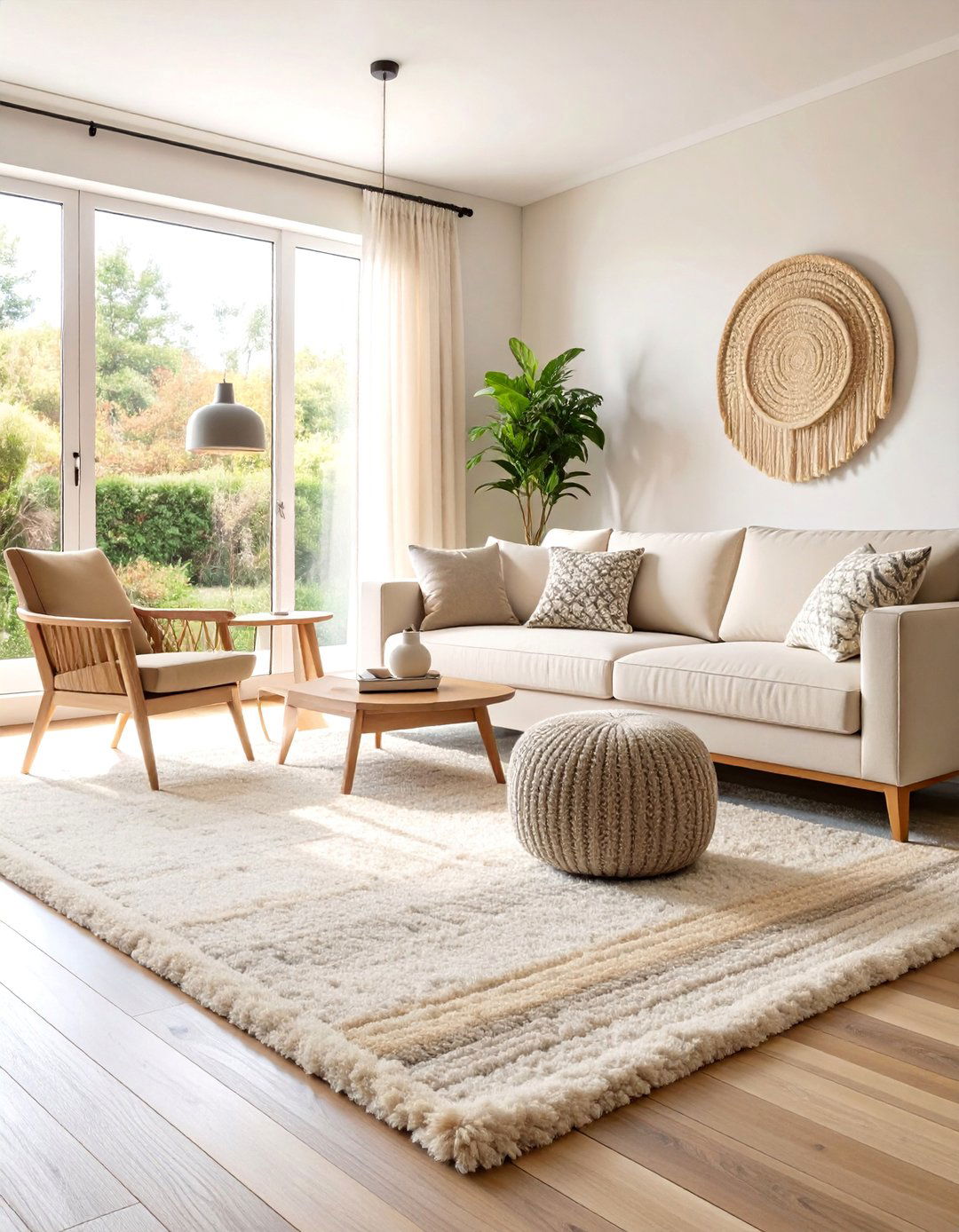 Neutral Monochromatic Sophistication Carpet - 25 Living Room Carpet Ideas