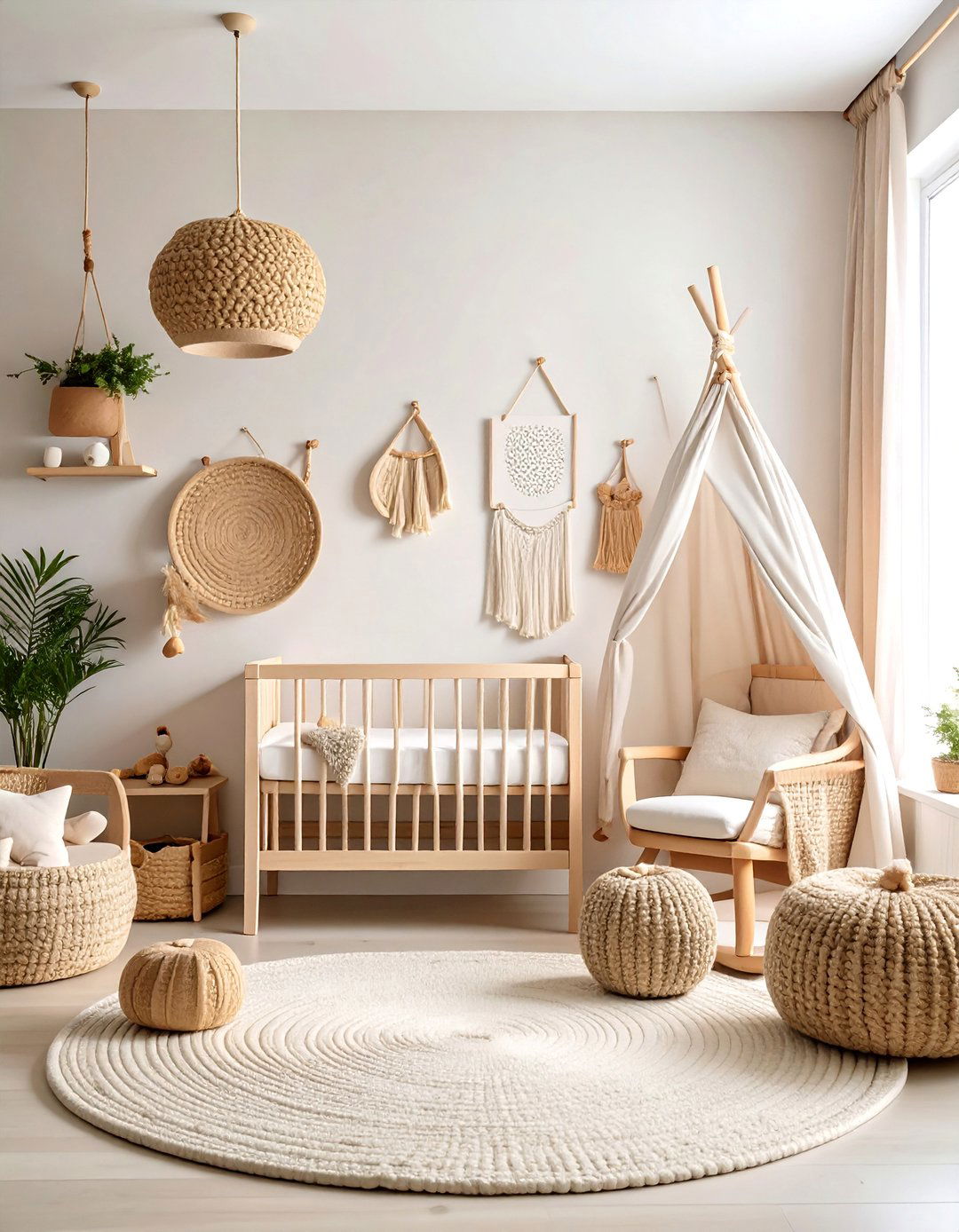 Neutral Montessori Nursery with Texture Learning Board - 25 montessori nursery ideas