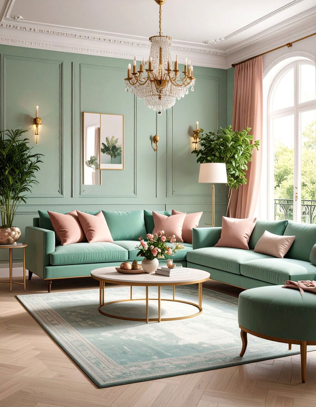 Neutral Parisian Living Room with Earthy Accent Colors - 25 Parisian-style Living Room Ideas