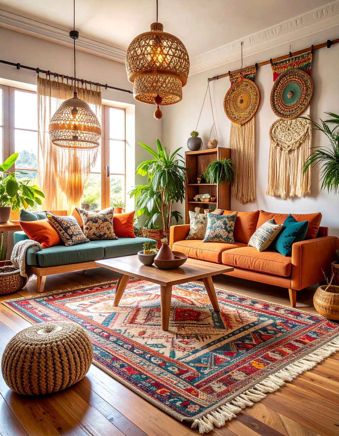 Neutral Textural Living Room with Handmade Elements - 25 Neutral Boho Living Room Ideas