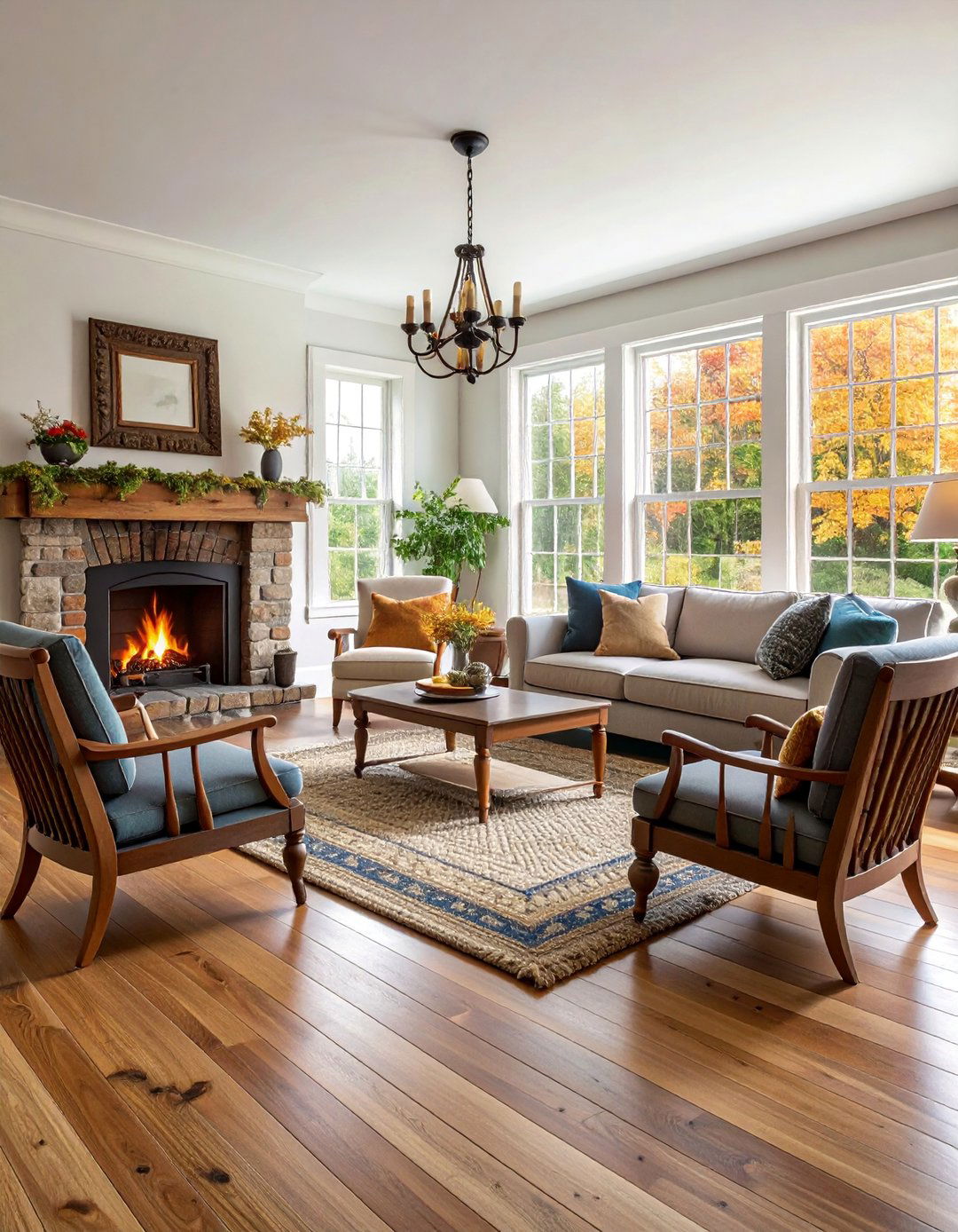New England Country Living Room with Colonial Heritage - 25 Country Living Room Ideas