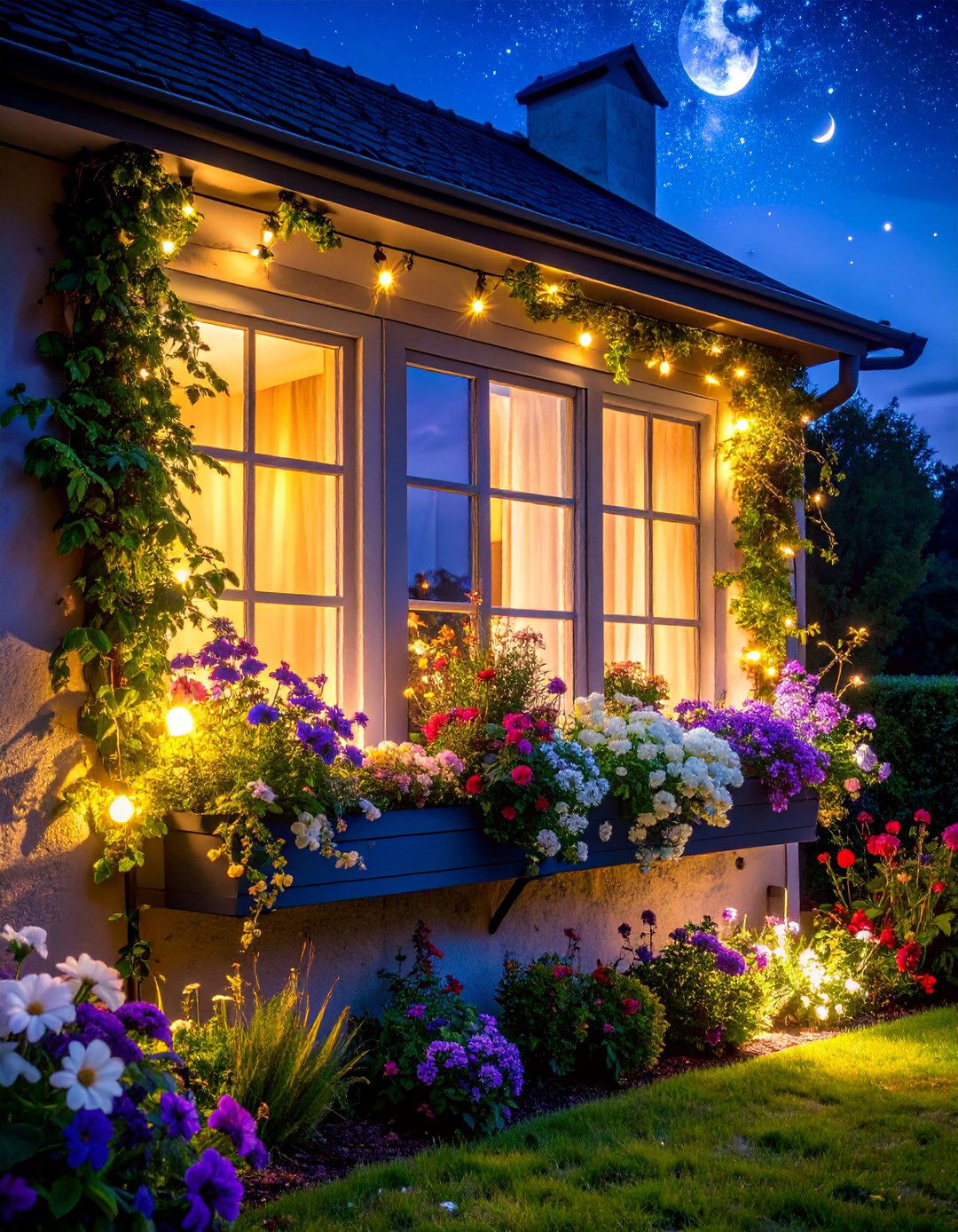 Night Blooming Window Box - 25 window box ideas