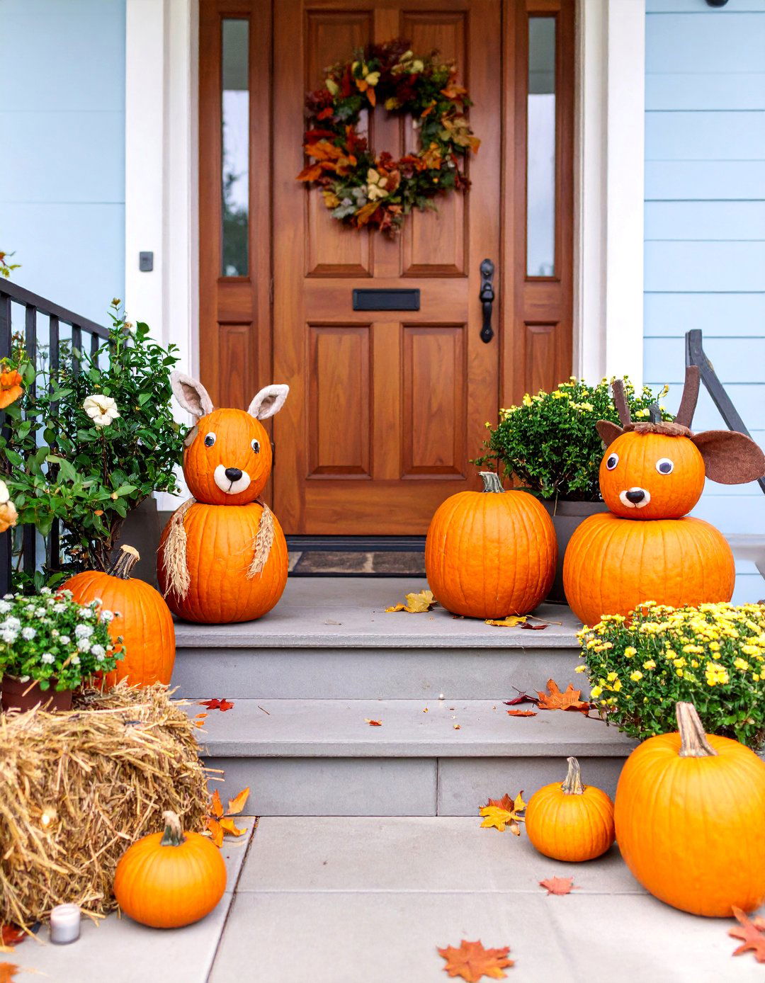No Carve Character Pumpkin Family - 25 Pumpkin Decor Ideas