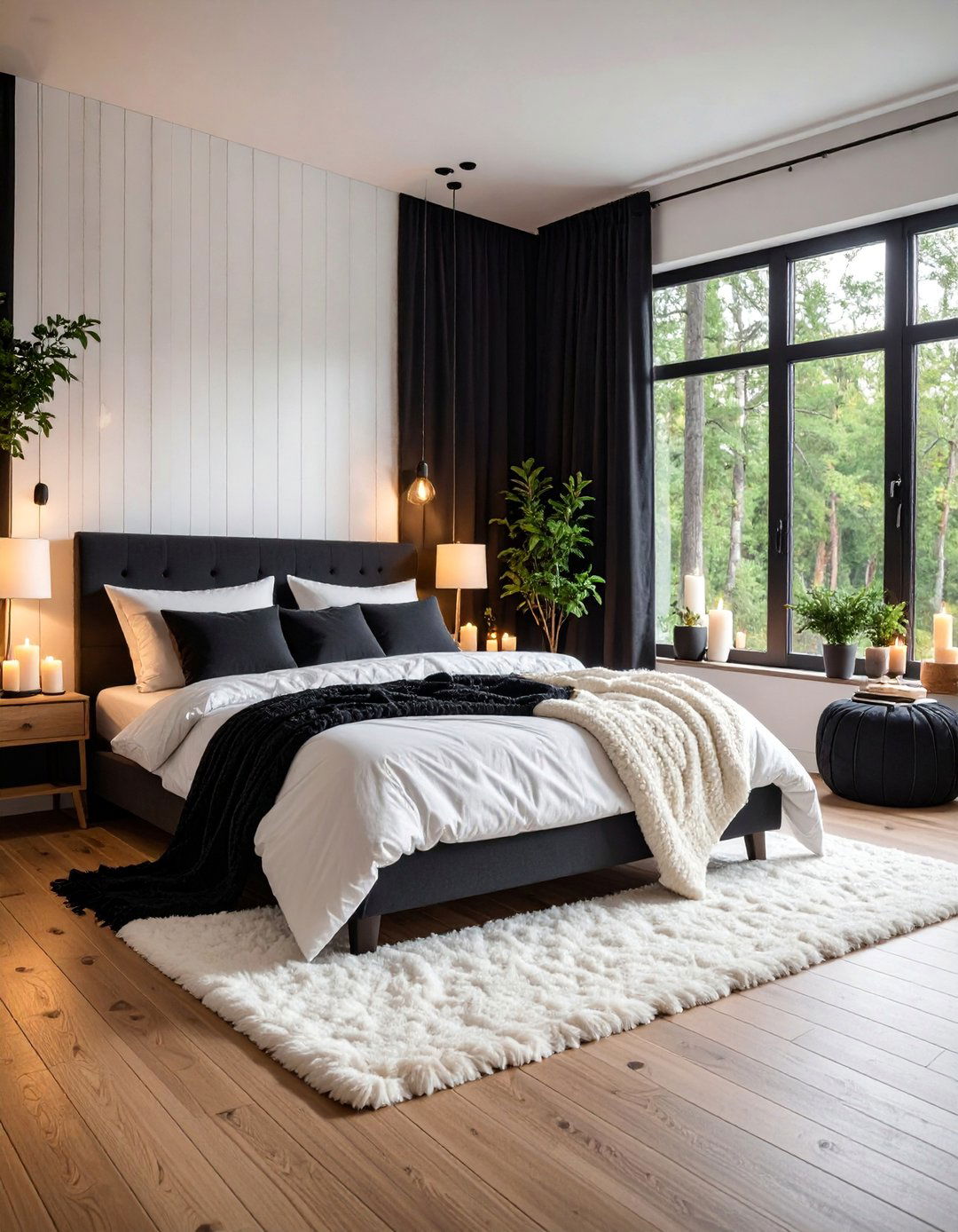 Nordic Black and White Hygge Bedroom - 25 Black and White Bedroom Ideas