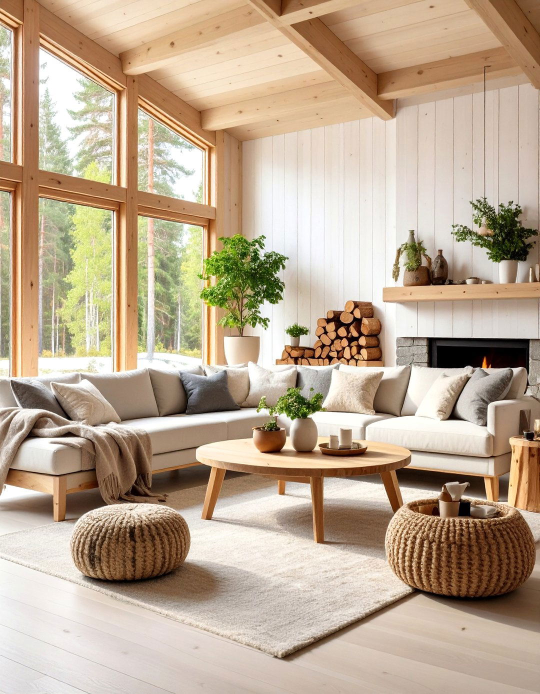 Nordic Forest Cabin Design - 25 Earthy Living Room Decor Ideas
