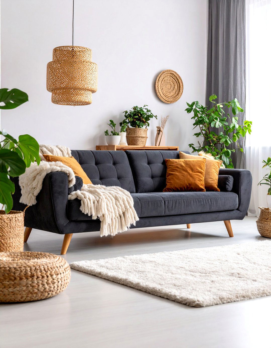 Nordic Hygge Black Sofa Cozy Retreat - 25 Living Room Ideas With Black Couches