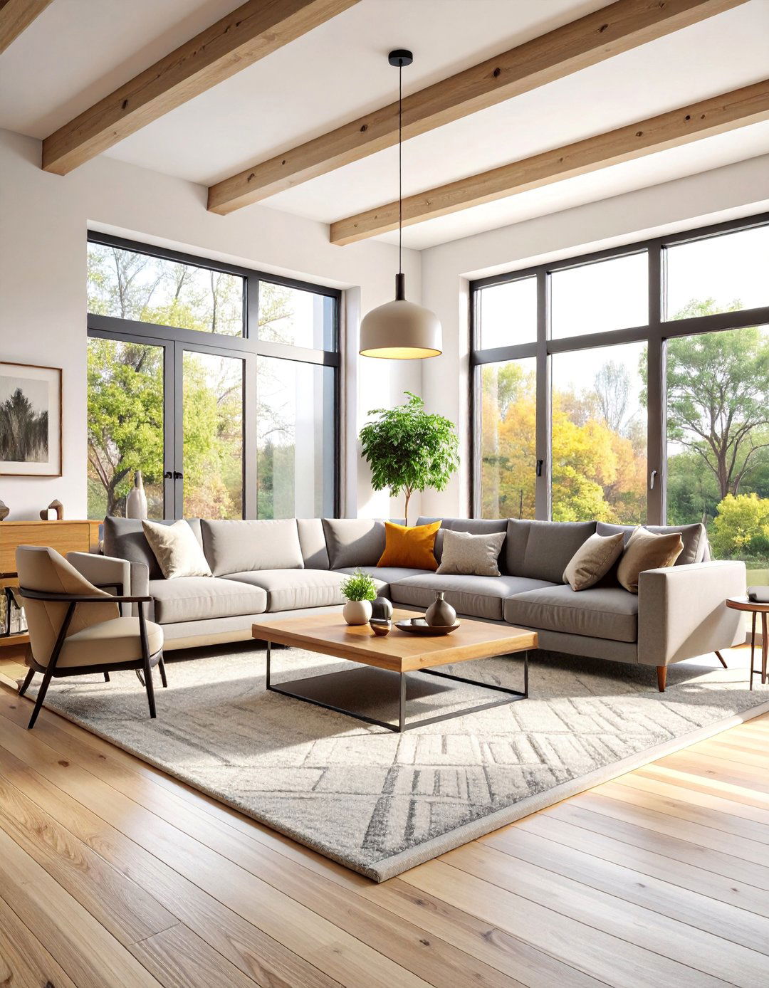 Nordic Modern Grey and Beige Living Room - 25 Grey and Beige Living Room Ideas
