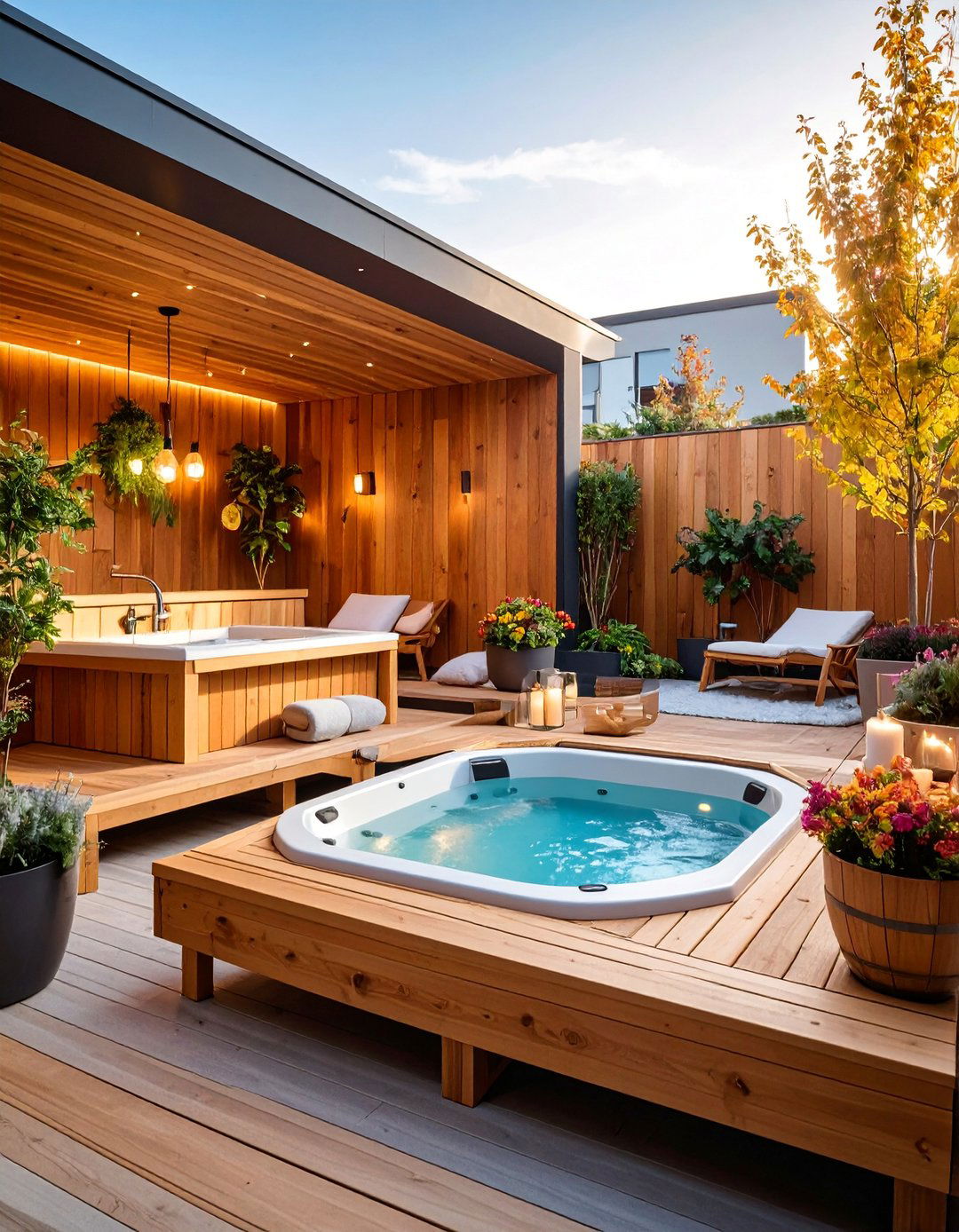 Nordic Outdoor Spa Townhouse Patio - 25 townhouse patio ideas