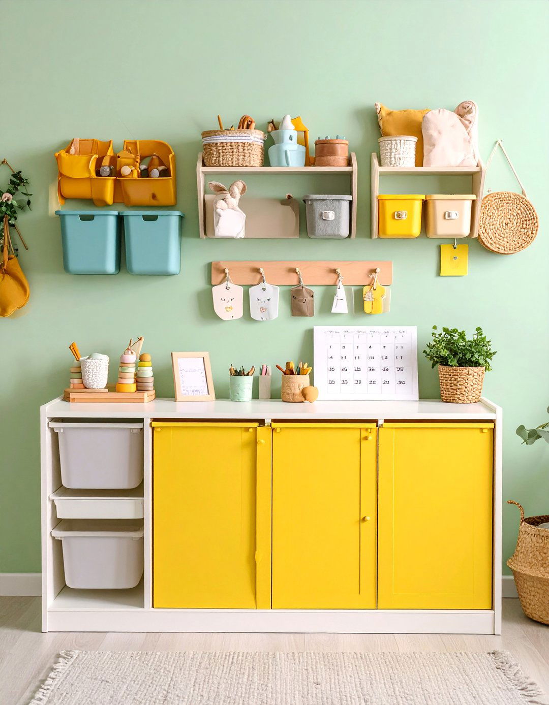 Nursery Command Center with Central Information Hub - 25 Nursery Storage Ideas