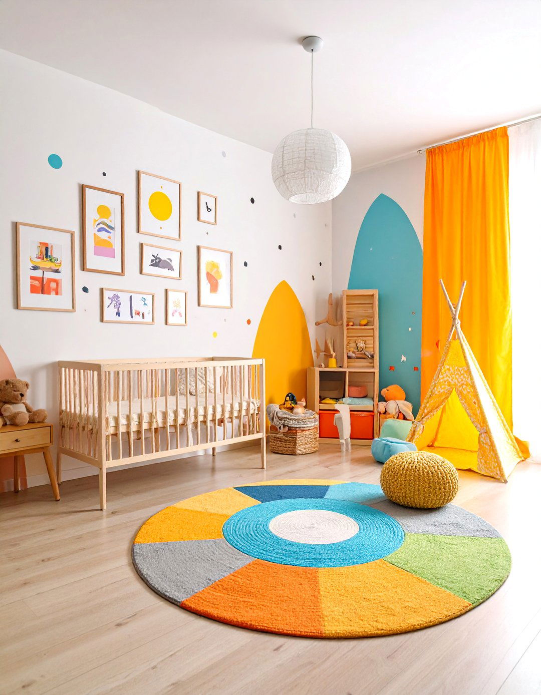 Nursery Growth Chart Feature Wall - 25 Nursery Wall Decor Ideas
