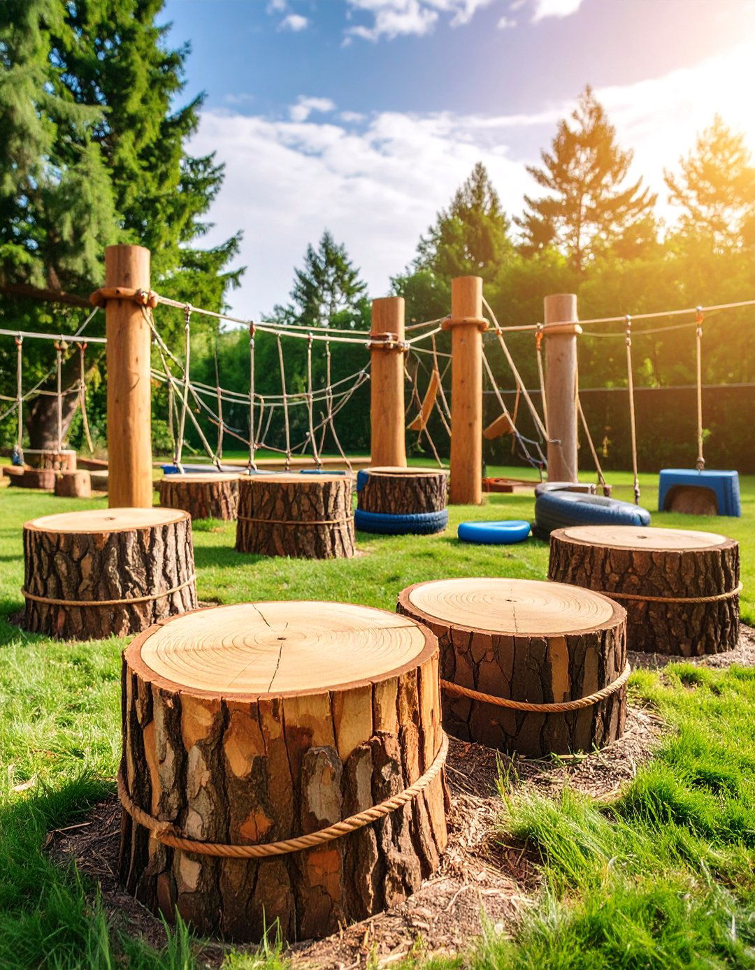 Obstacle Adventure Course with Natural Challenges - 25 Backyard Ideas for Kids