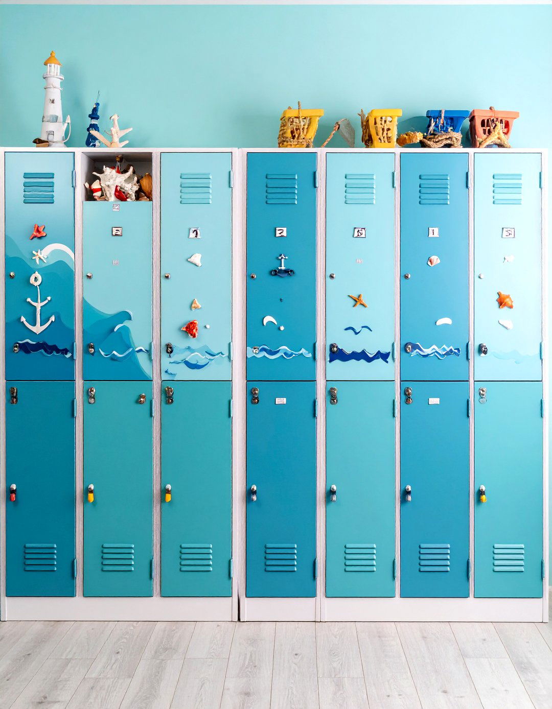 Ocean Beach Waves Locker Theme - 25 Locker Decor Ideas