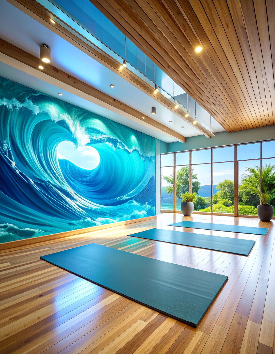 Ocean Wave Serenity Gym Mural - 25 Gym Murals