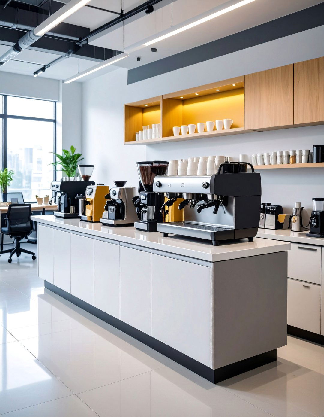 Office Coffee Station with Professional Compact Setup - 25 Coffee Station Ideas