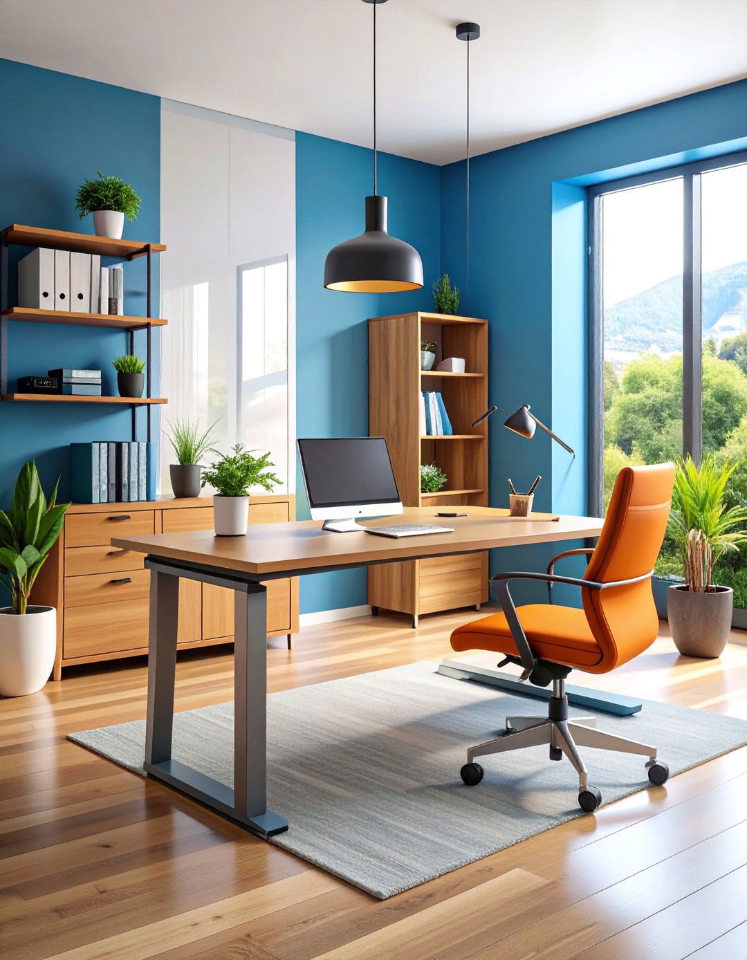 Office Desk with Integrated Charging Station and Cable Management - 25 charging station ideas