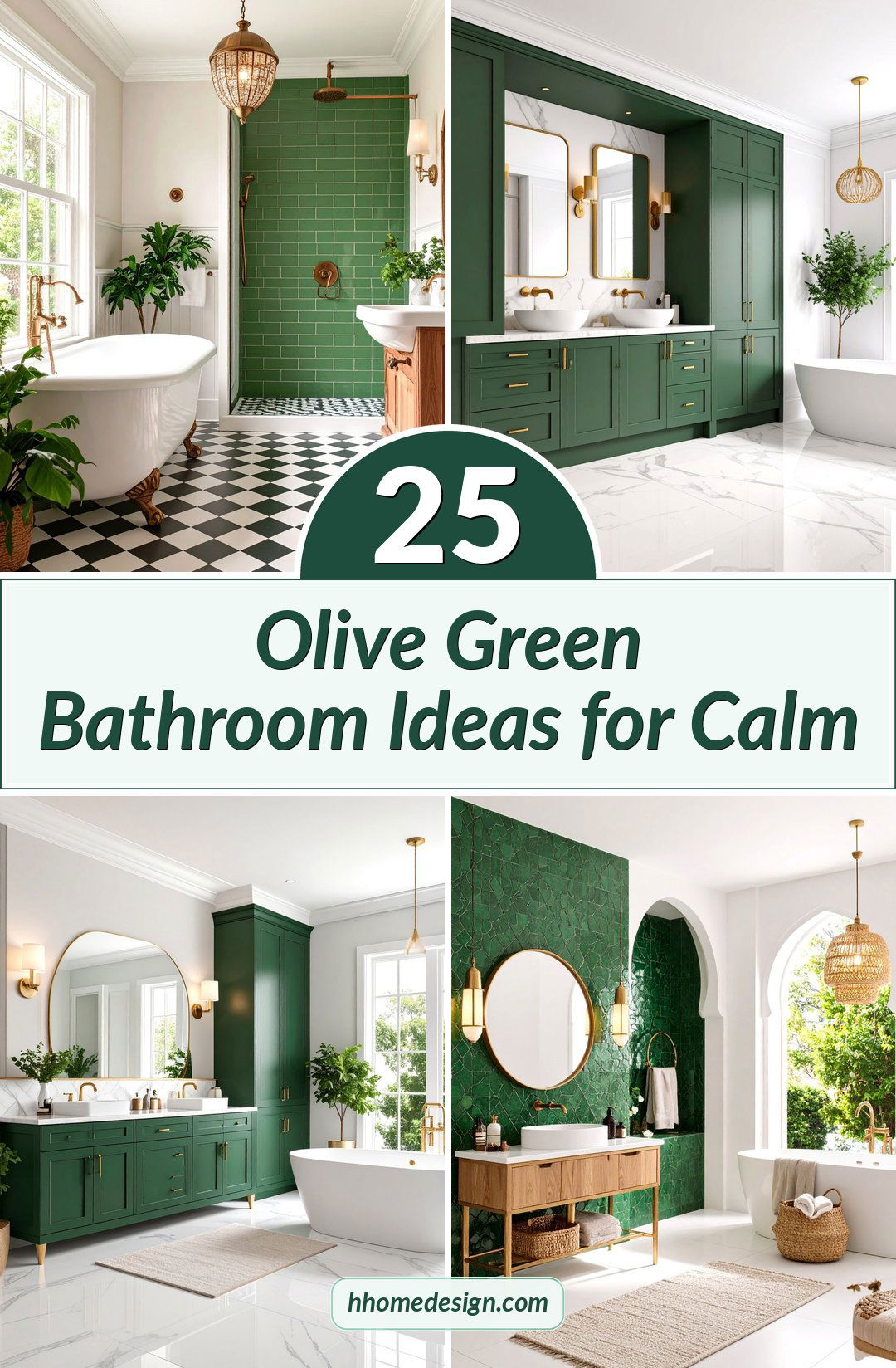 25 Olive Green Bathroom Ideas for Calm