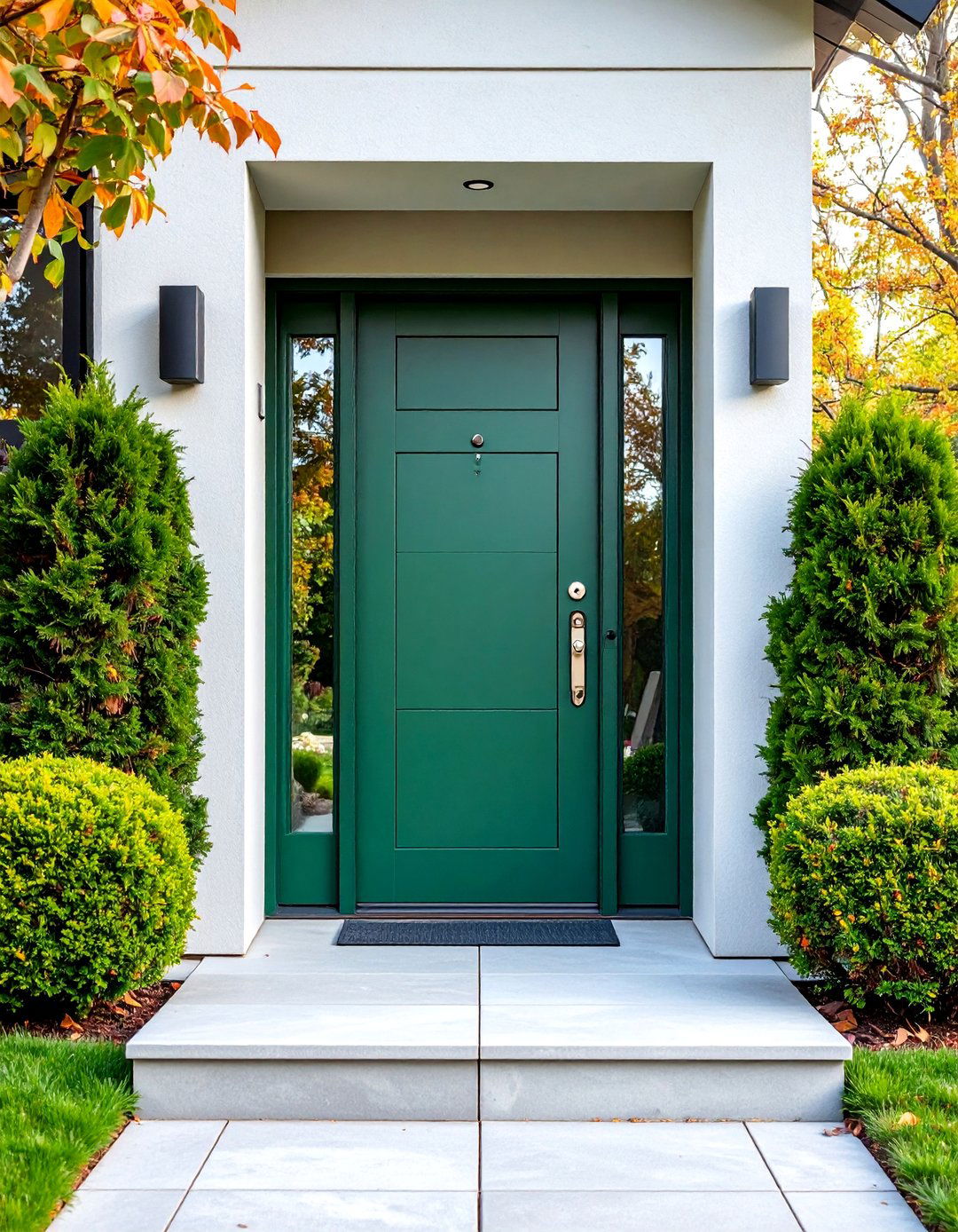 Olive Green Front Door with Smart Lock Technology - 25 Olive Green Front Door Ideas