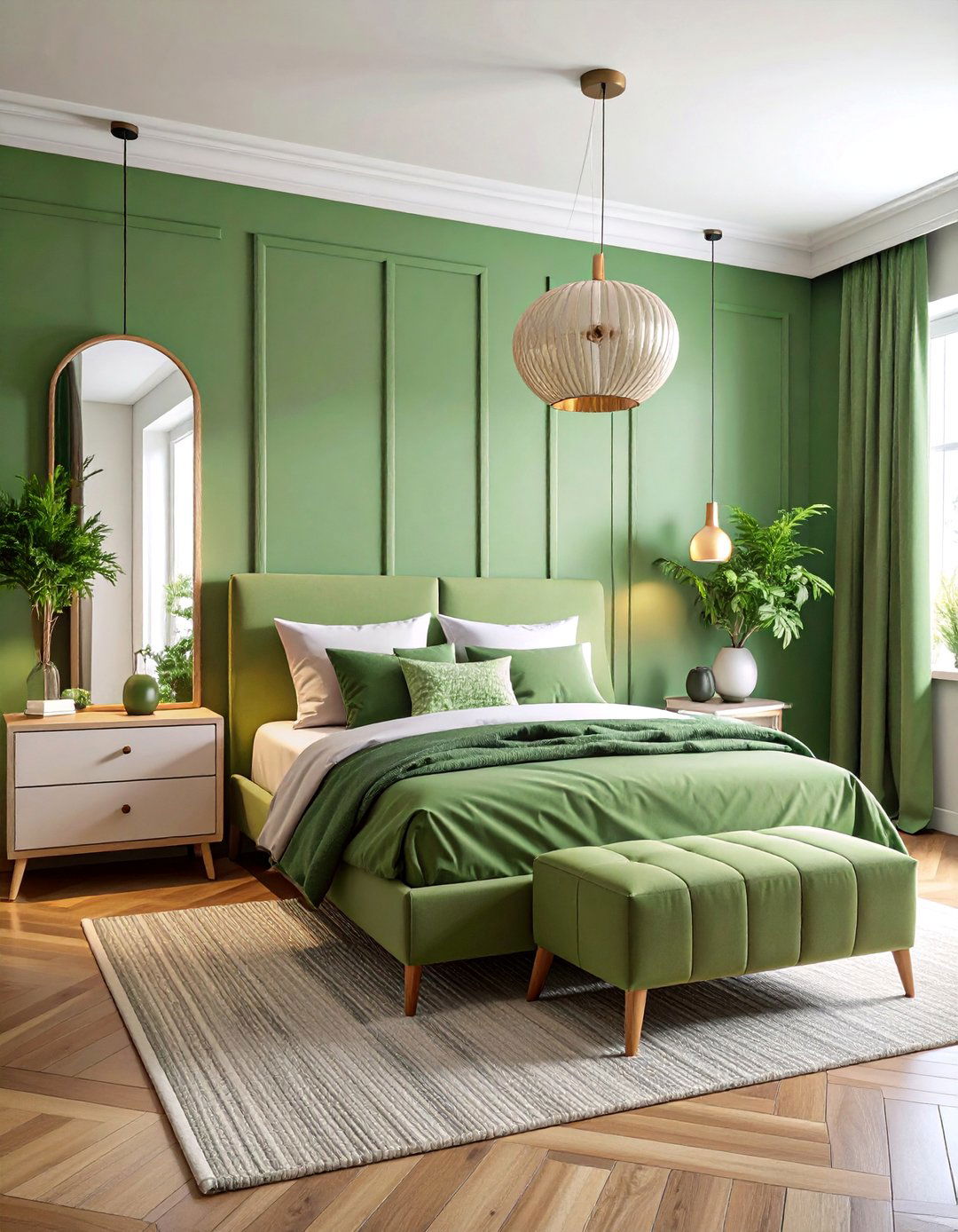 Olive Green Tiny Bedroom Space Maximization - 25 Olive Green Bedroom Ideas