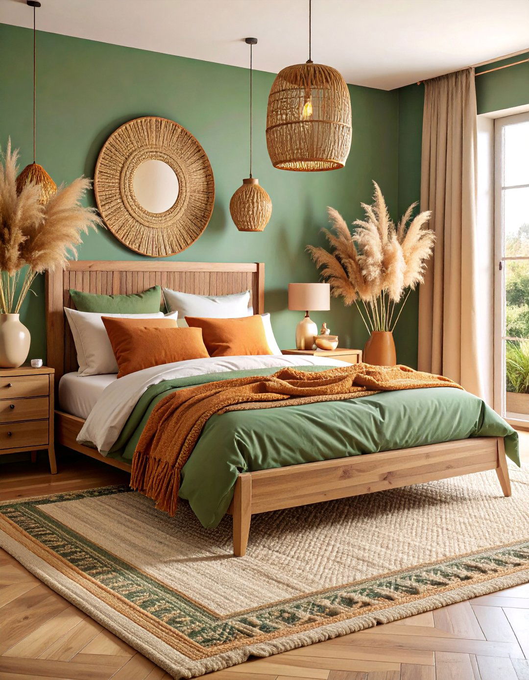 Olive Green and Terracotta Warm Earth Tones - 25 Olive Green Bedroom Ideas