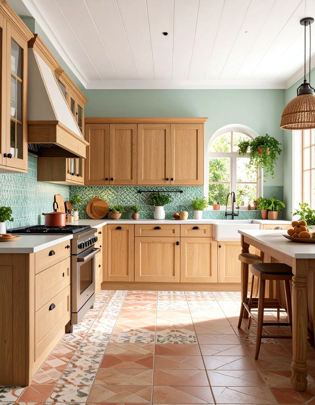 Olive Green with Mediterranean Warmth - 25 Kitchen With Green Backsplash Ideas