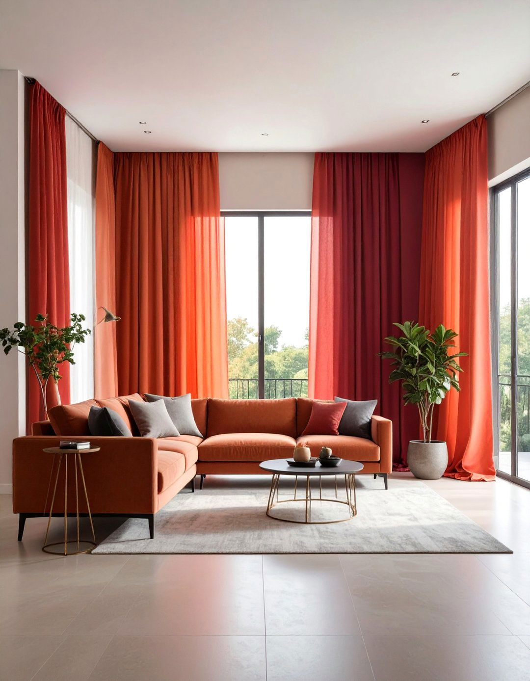 Ombre Dye Curtains with Sunset Transitions - 25 Boho Curtain Ideas