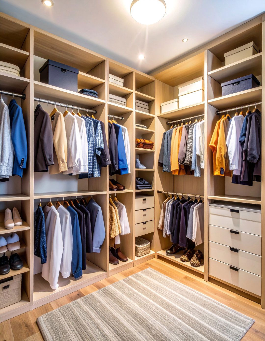 Open Closet Shelving with Display Style Organization - 25 Closet Shelving Ideas